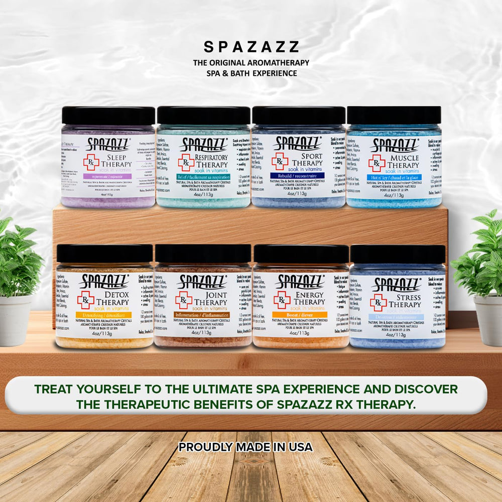 Spazazz RX Therapy Respiratory crystal 4oz promotes calm bathing ritual