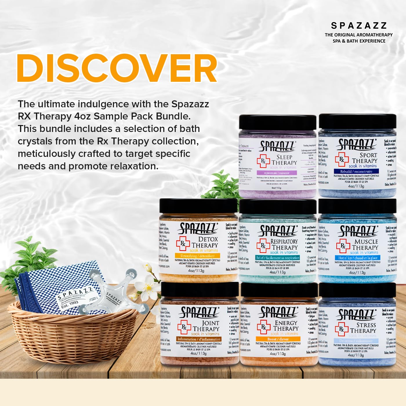 Spazazz RX Therapy Sport crystal 4oz supports post-activity recovery soak