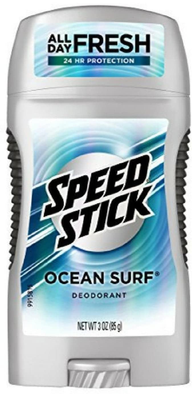Speed Stick Ocean Surf clear deodorant bottle showing residue-free protection