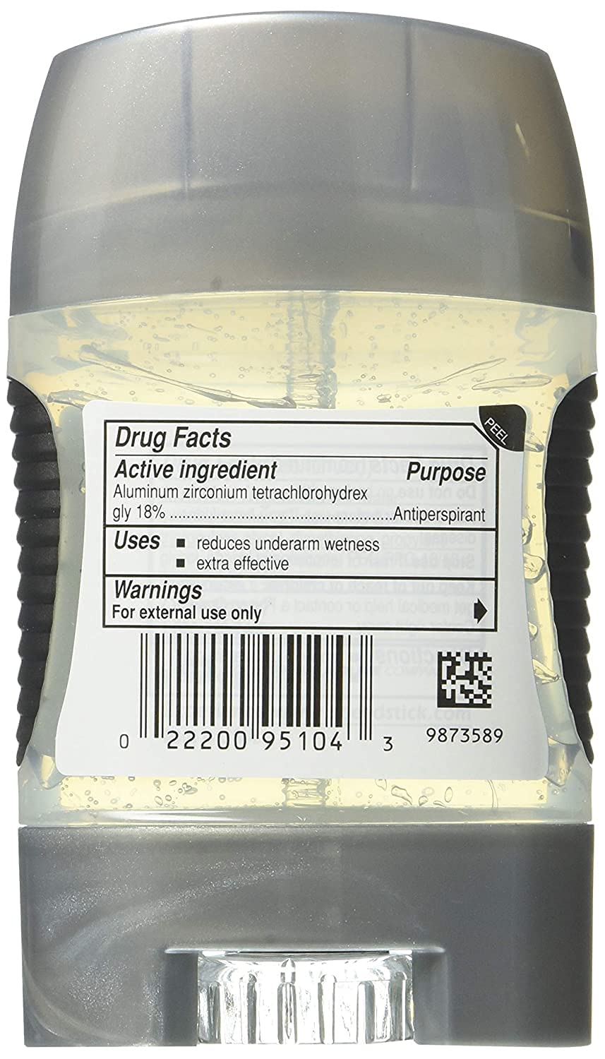 Speed Stick Power Clear Gel twist-up dispense closeup shows precise, easy application.