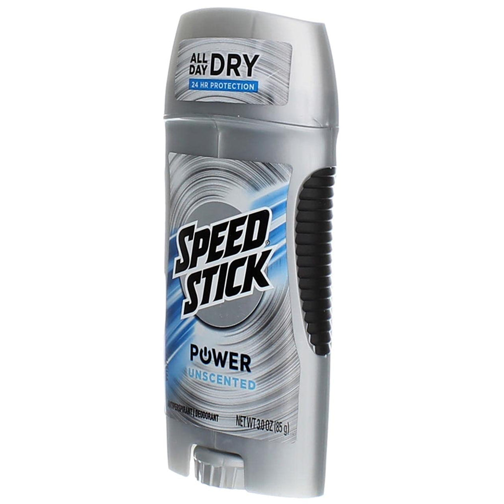 Speed Stick Power anti-odor protection illustrates all-day freshness.