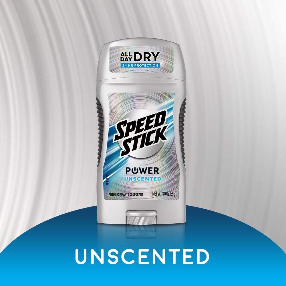 Speed Stick twist-up action closeup illustrates convenient daily deodorant use.