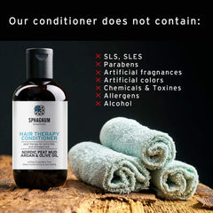Sphagnum Botanicals aloe vera and jojoba oil ingredients highlight natural hydration.