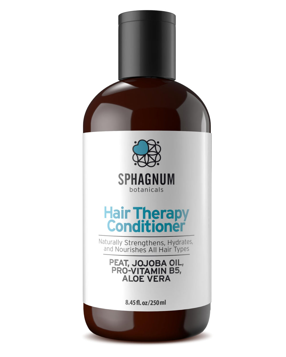 Sphagnum Botanicals peat conditioner bottle for sensitive scalps, moisture and care.