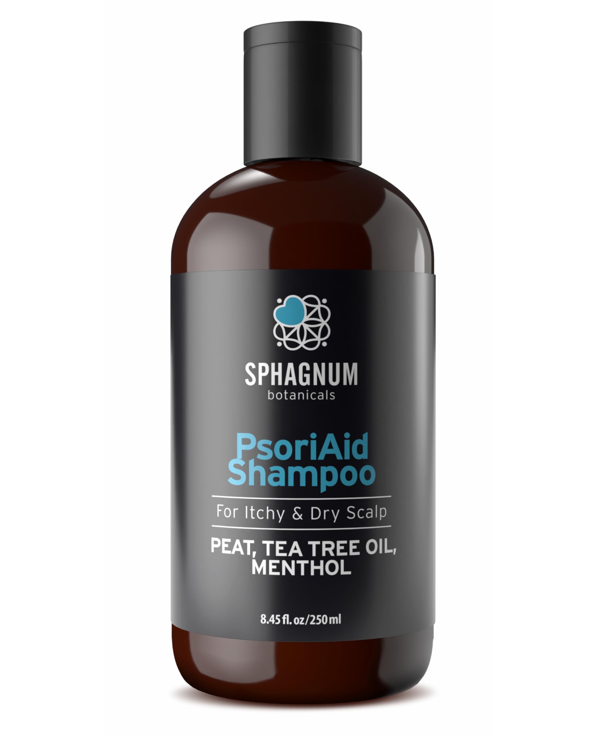 Sphagnum Botanicals peat mud shampoo bottle ready for soothing scalp care routine.