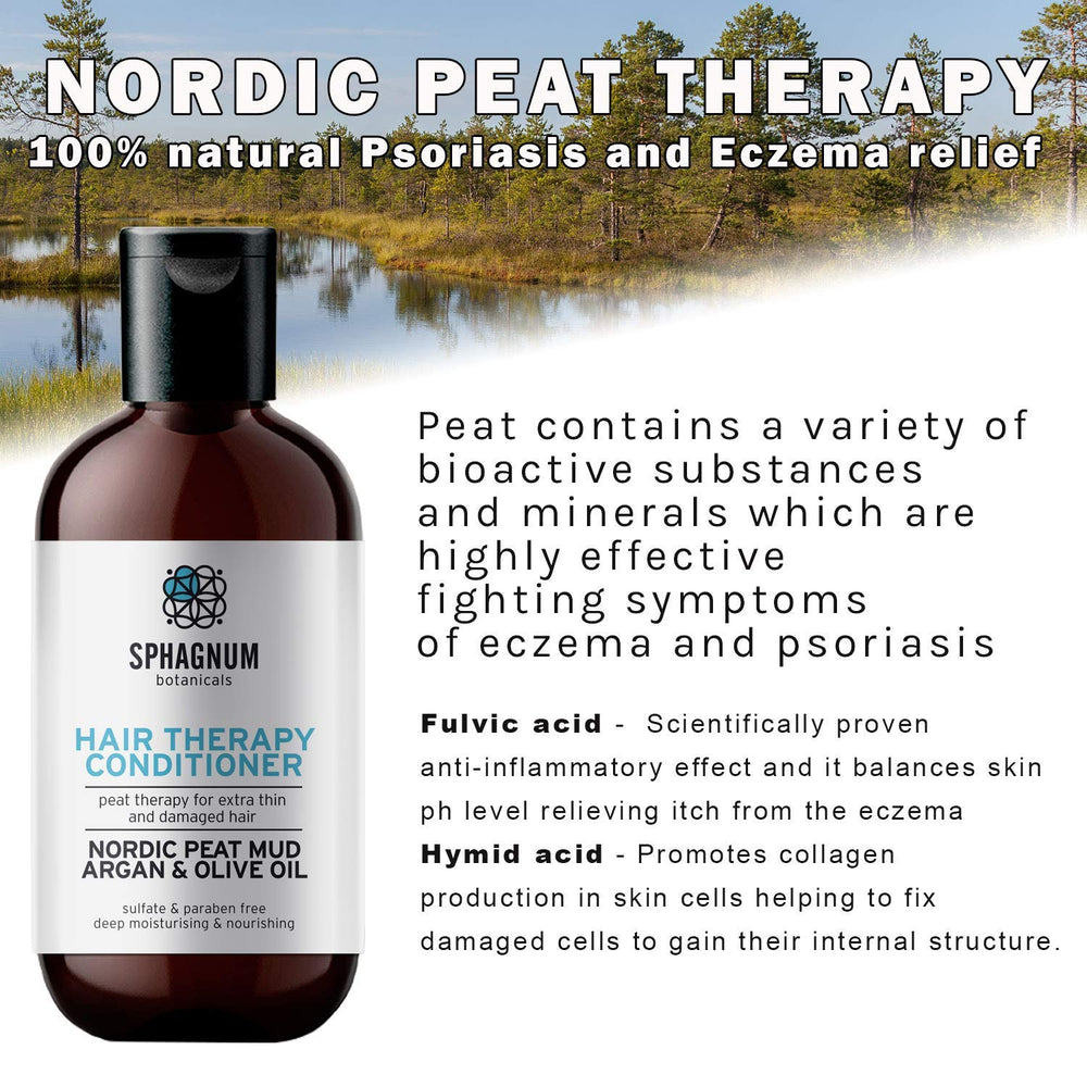 Sphagnum Botanicals finished hair after use showing silky shine and manageability.