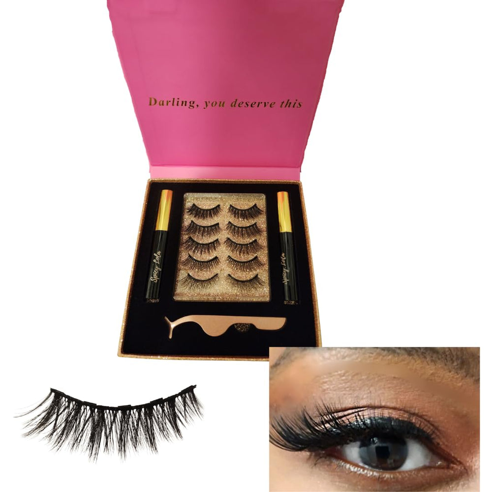 Spicy Lola cat-eye magnetic lashes in a compact case for easy on-the-go glam.