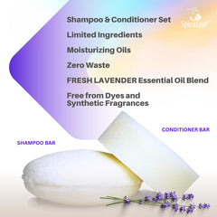 Spiraleaf conditioner bar Lavender Breeze for easy detangling and smooth hair.