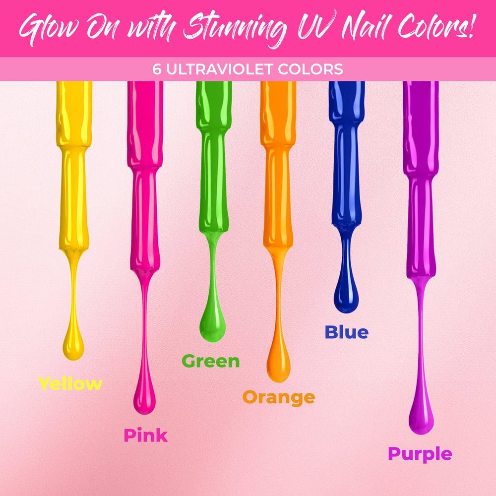Splashes & Spills neon green nail polish stands out in UV and daylight.
