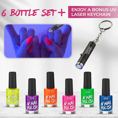 Splashes & Spills neon pink nail polish for bold daytime looks.
