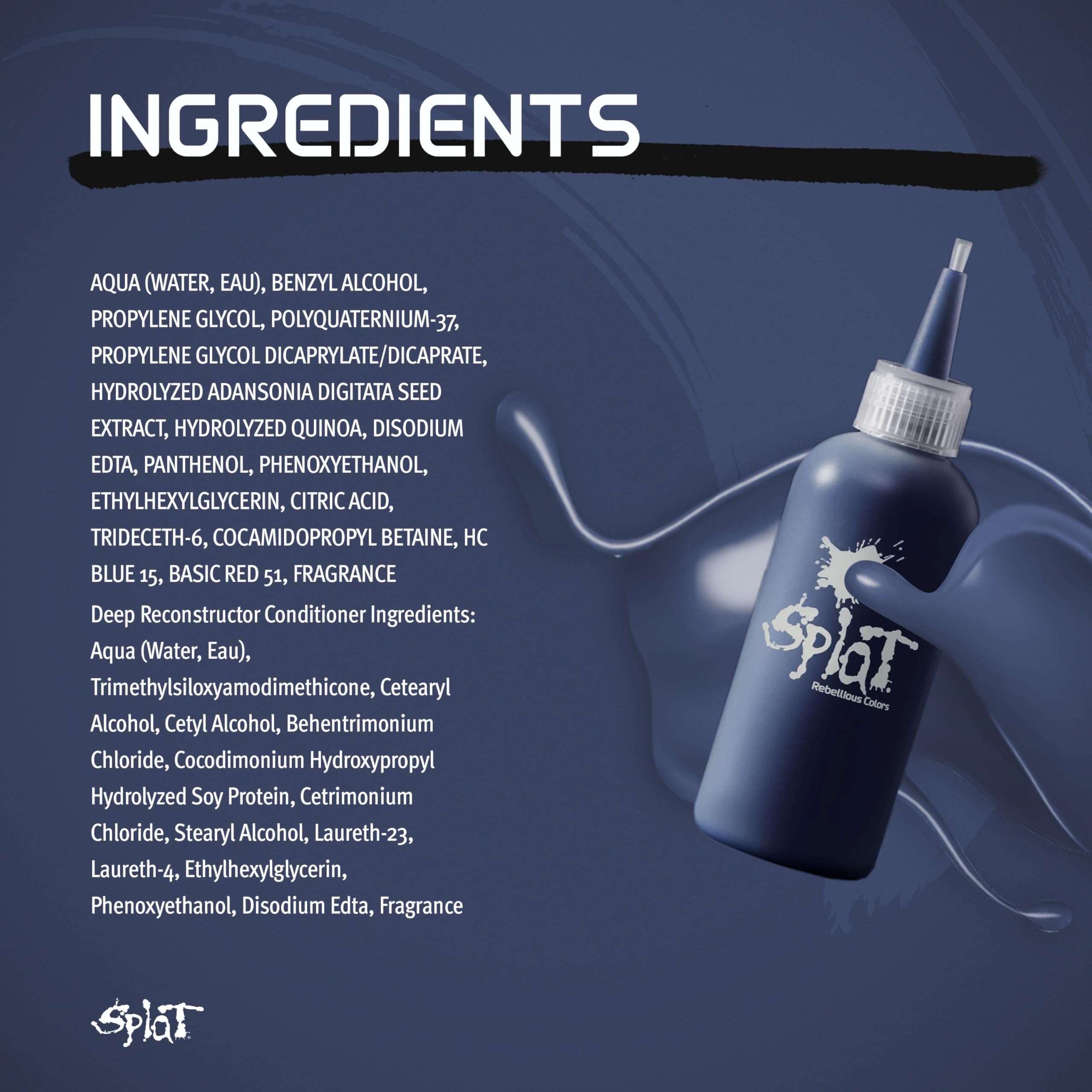 Splat Midnight Azure baobab oil adds shine and UV protection.