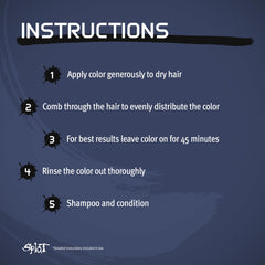 Splat Midnight Azure no-bleach application highlights damage-free color access.
