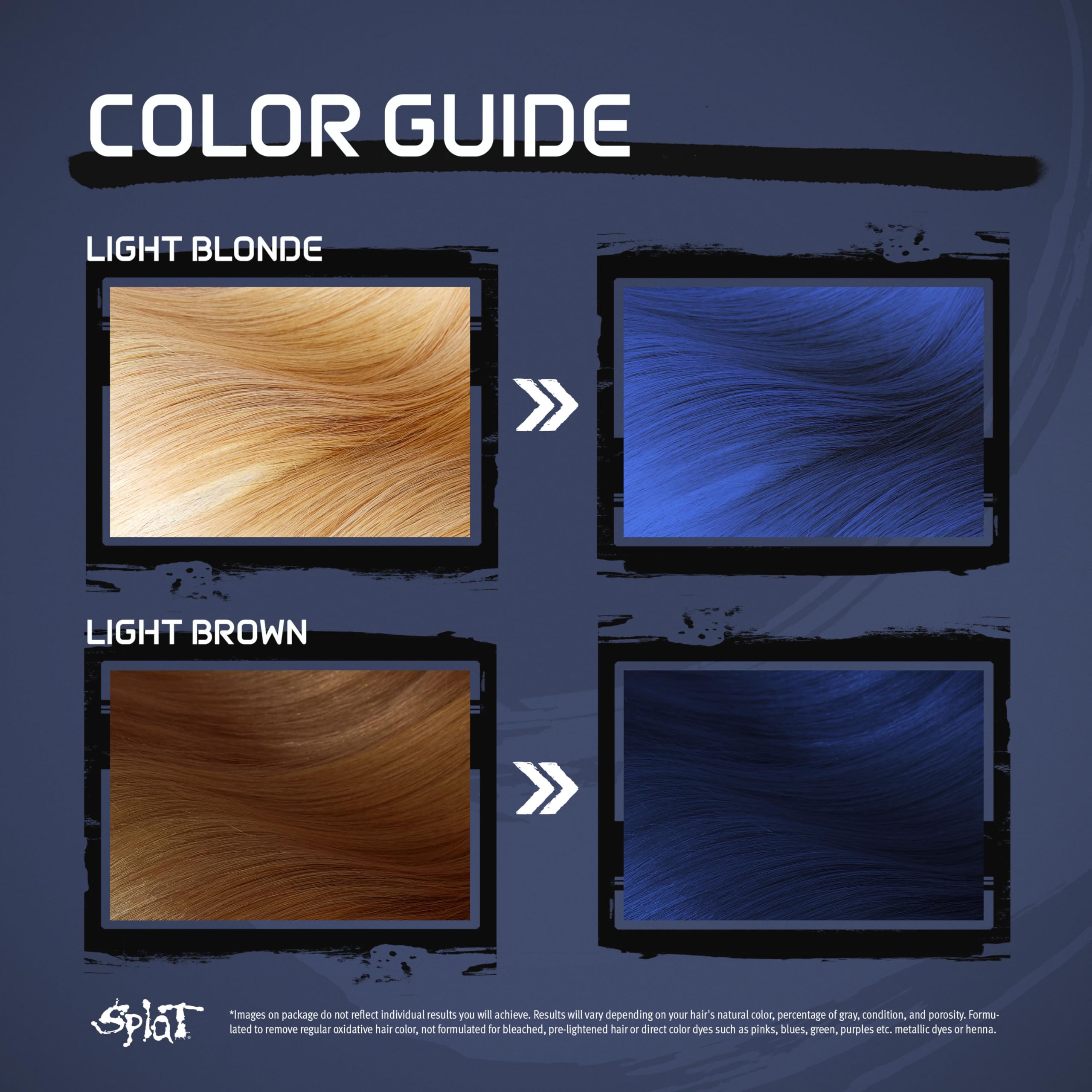 Splat Midnight Azure ultra-conditioning formula keeps hair soft during coloring.