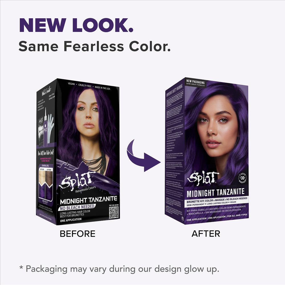 Splat Midnight Complete Kit color palette helps plan a bold Tanzanite look