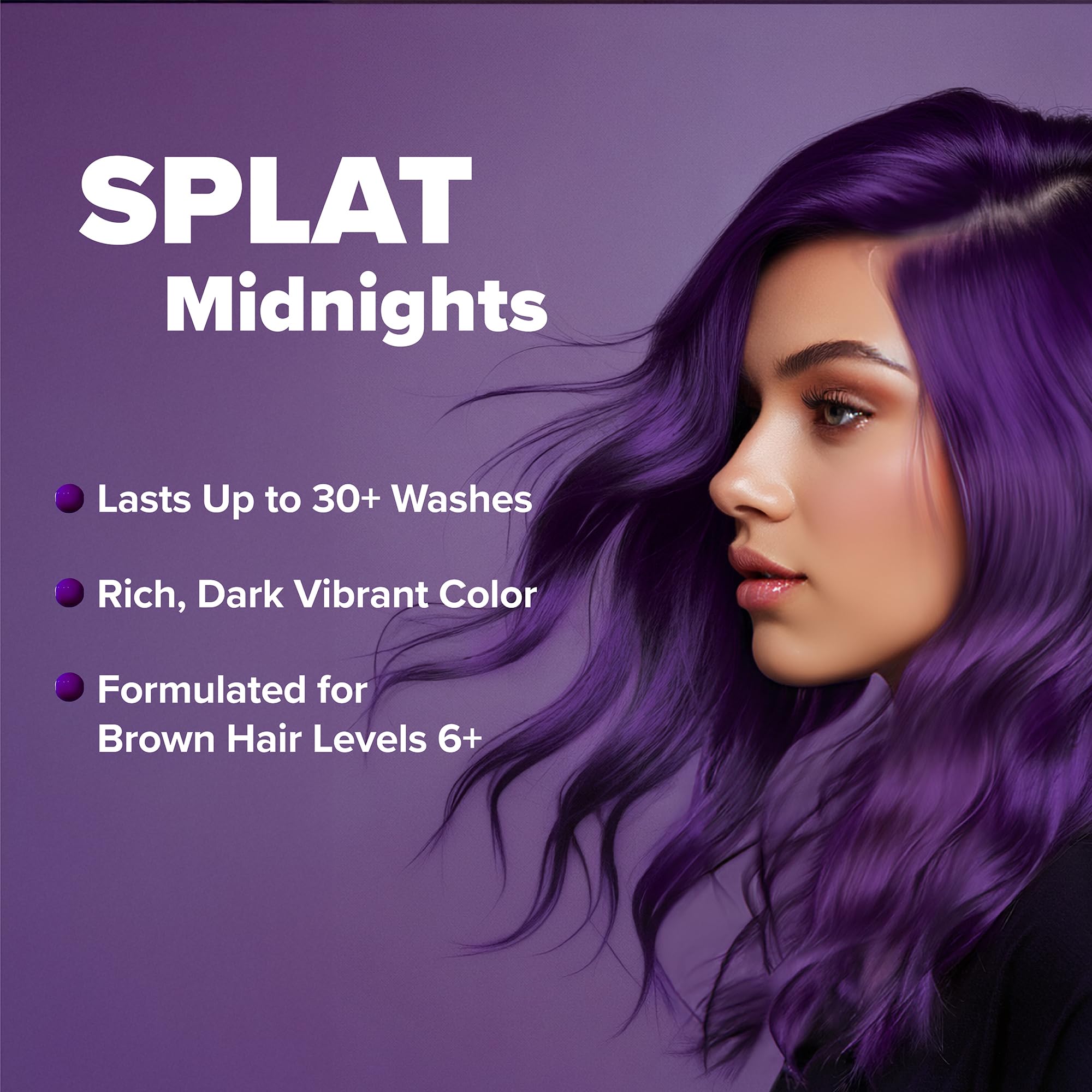 Splat Midnight Complete Kit untreated hair demonstrates bold shade uptake