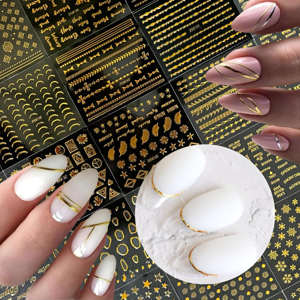 SPLOCUDU gold heart nail sticker creates romantic accent