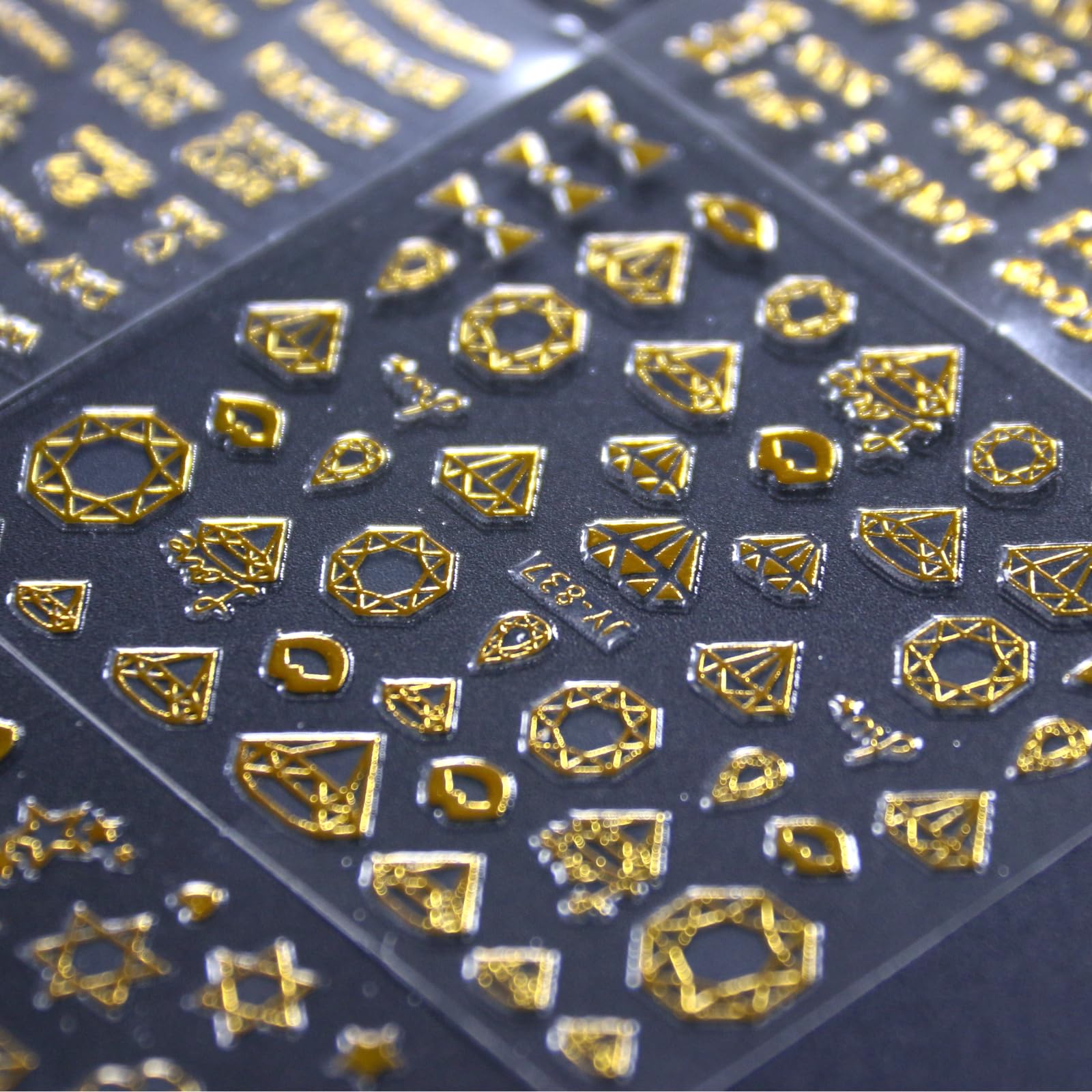 SPLOCUDU gold lace pattern nail sticker adds delicate detail