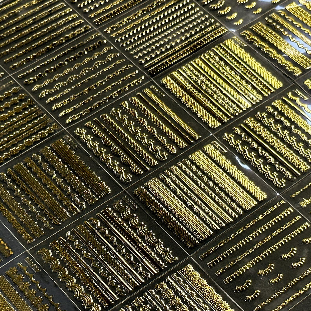 SPLOCUDU gold line adhesive nail transfers for easy application