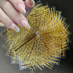 SPLOCUDU gold line lace nail stickers for elegant DIY nails