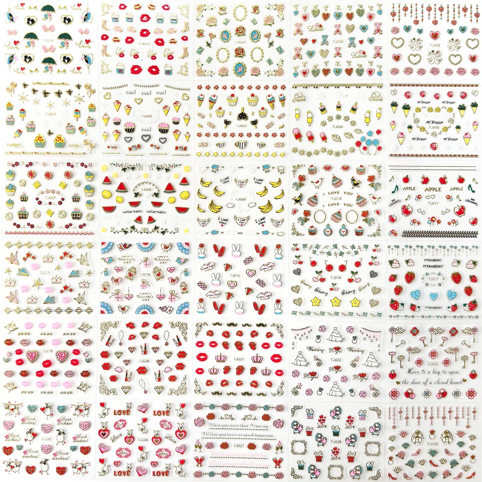 SPLOCUDU Valentine day nail art stickers for versatile styling.