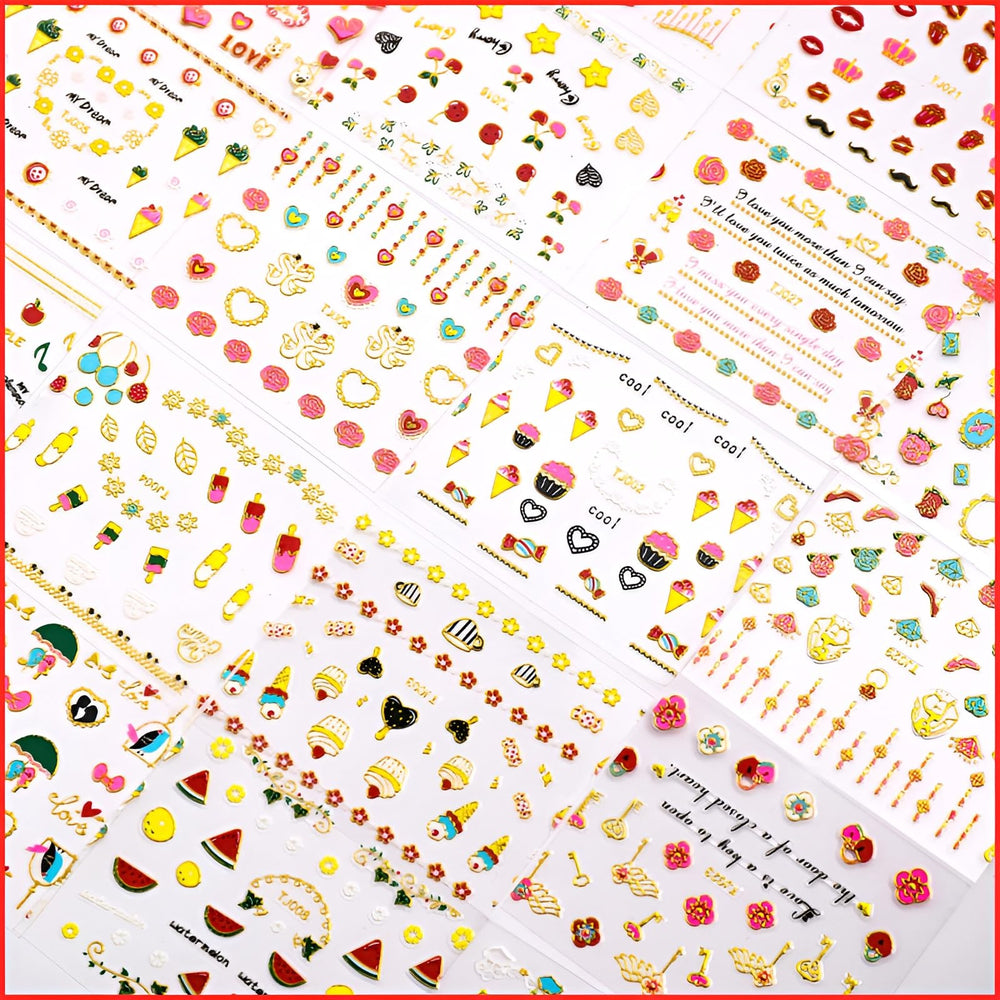 SPLOCUDU strawberry design decals for playful DIY manicures.