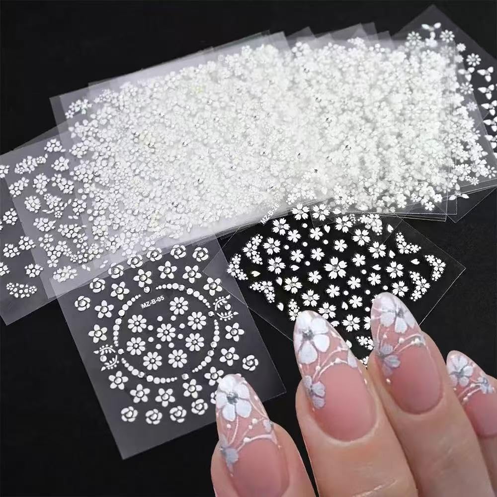 SPLOCUDU 3D nail art stickers featuring rhinestones for elegant nail decor