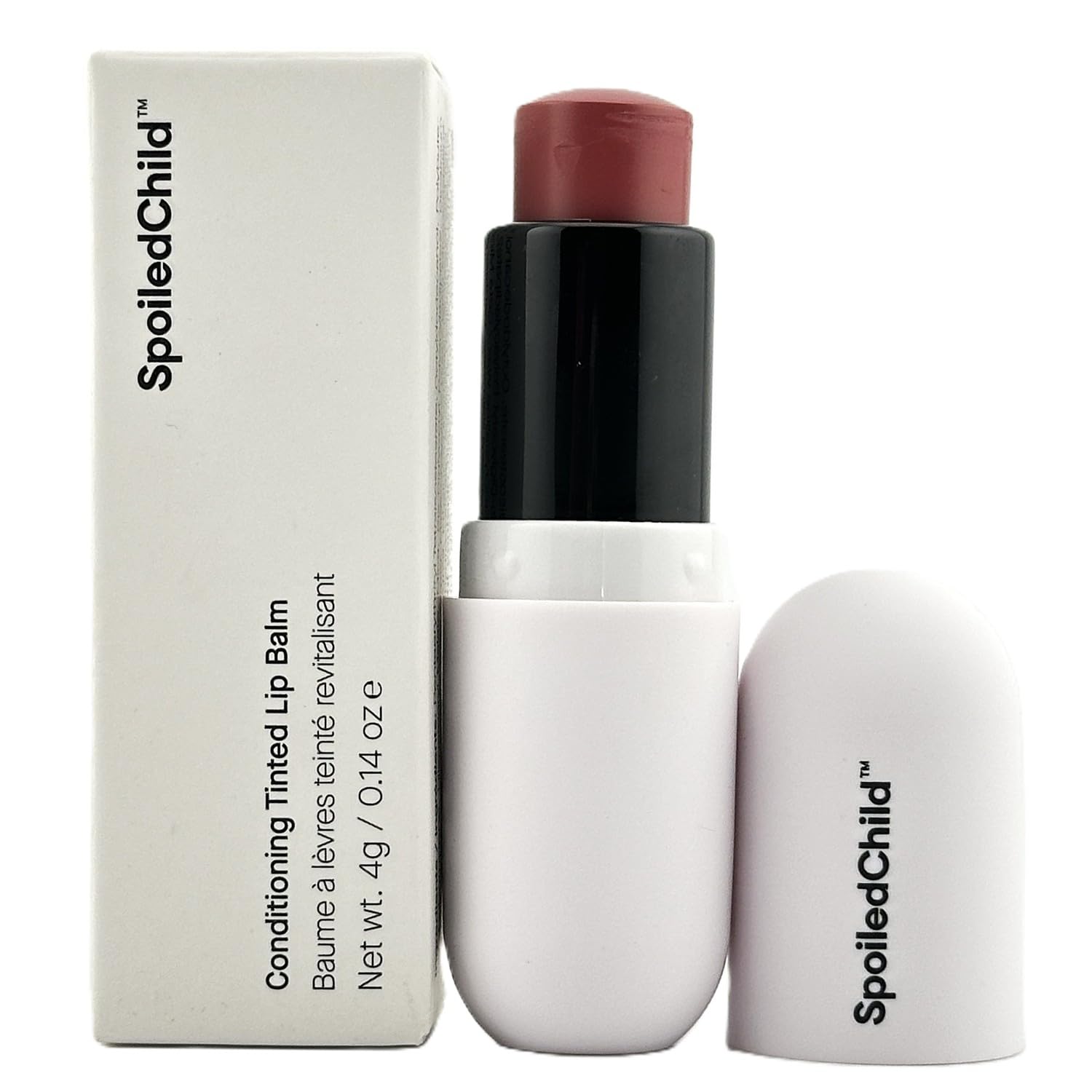SpoiledChild baume à lèvres teint prune, hydratation légère et couleur naturelle sur les lèvres.