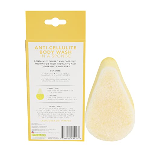 Spongeables Citrus textured side for targeted cellulite massage.