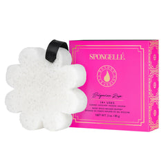 Spongelle Bulgarian Rose Buffer with box for spa-like cleansing and exfoliation.