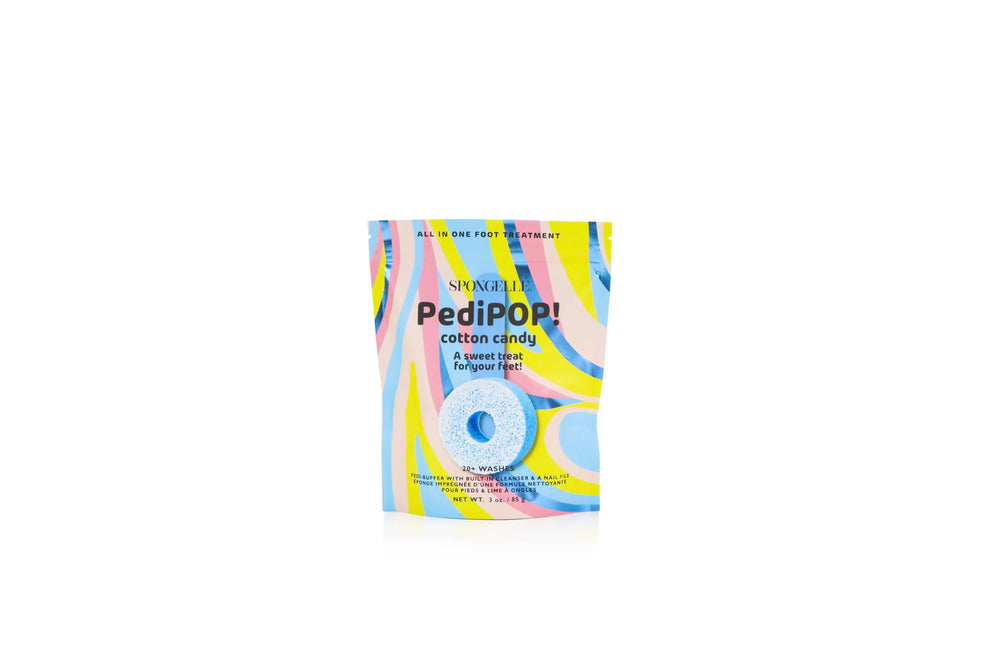 Spongellé Cotton Candy PediPOP nail file shapes nails with spa-like precision.