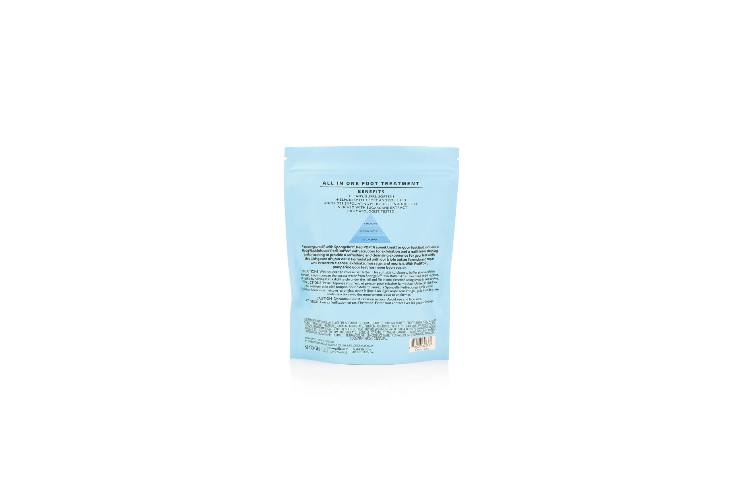Spongellé Cotton Candy PediPOP scent close-up highlighting nostalgic fragrance.