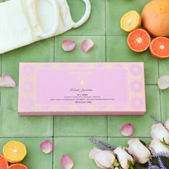 SPONGELLÉ French Lavender Back Buffer textured sponge ready for back cleansing