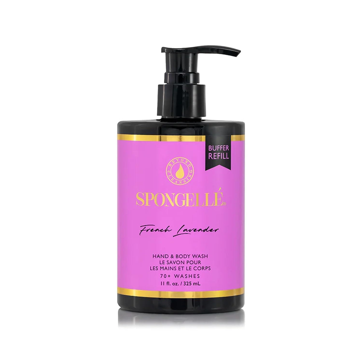 SPONGELLÉ French Lavender Body Wash bottle releasing calming lavender scent
