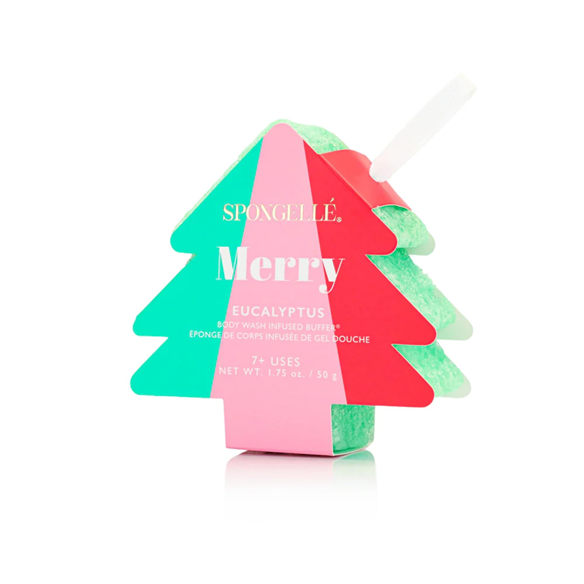 Spongellé Holly Garland buffer, festive scent for cozy at home pampering.
