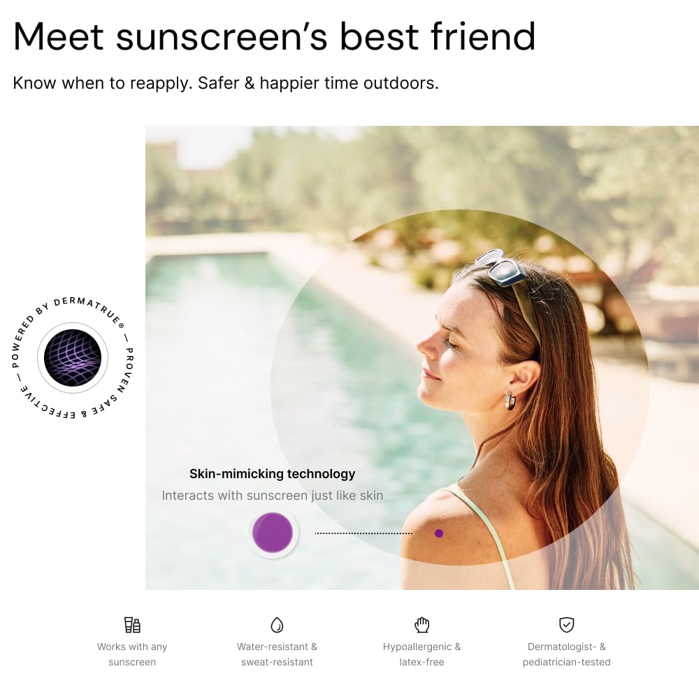 SpotMyUV outdoor sun scene with sticker guiding protection decisions