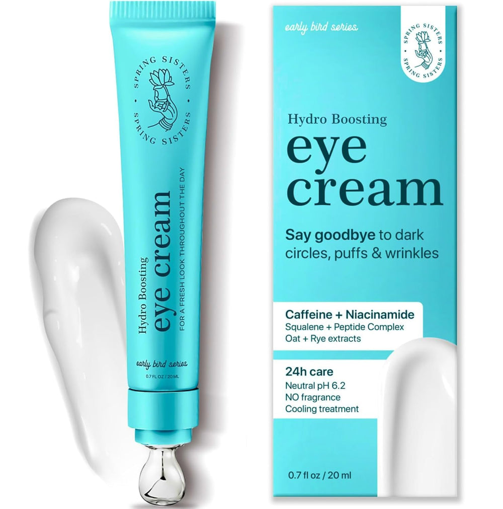 Spring Sisters under eye cream with cooling roller for fast puffy eye relief