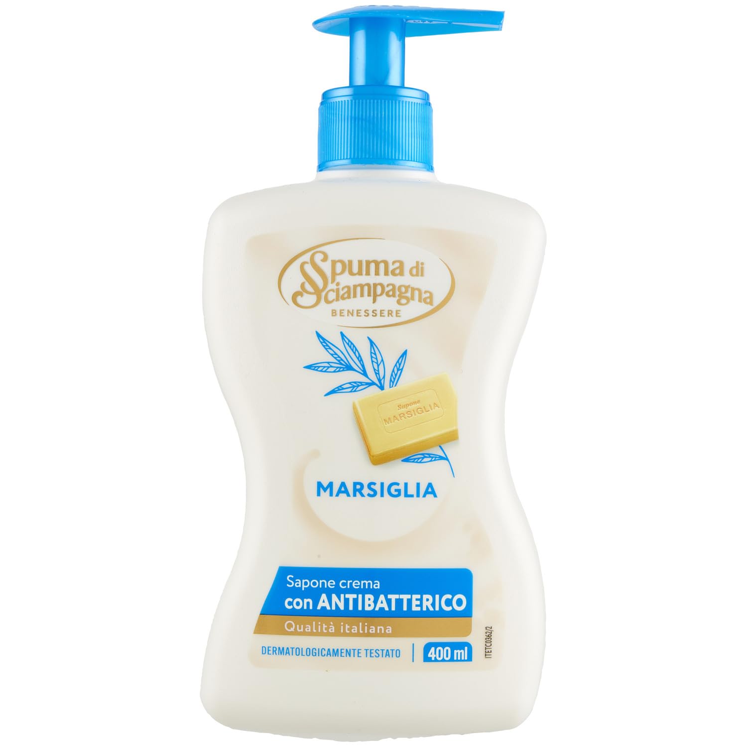 Spuma di Sciampagna Marsiglia bottle front with classic scent and neutral pH.