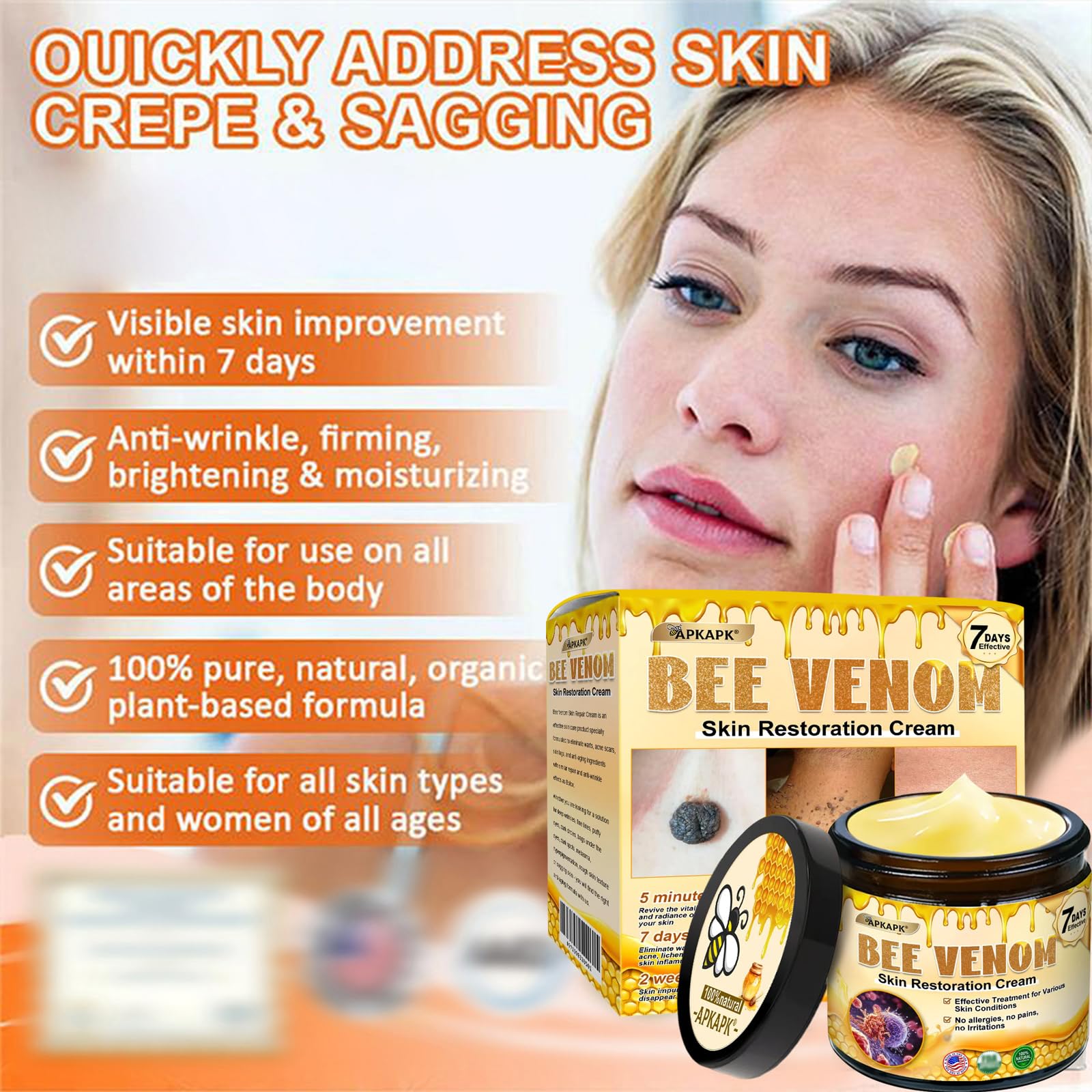 SpzV APKAPK Bee Venom Cream being massaged into skin for quick absorption