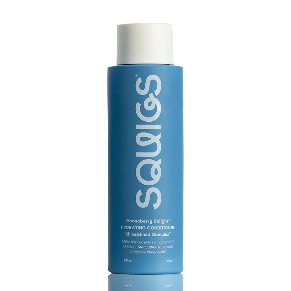 Squigs Gooseberry Delight conditioner bottle showing lightweight hydration for detangling