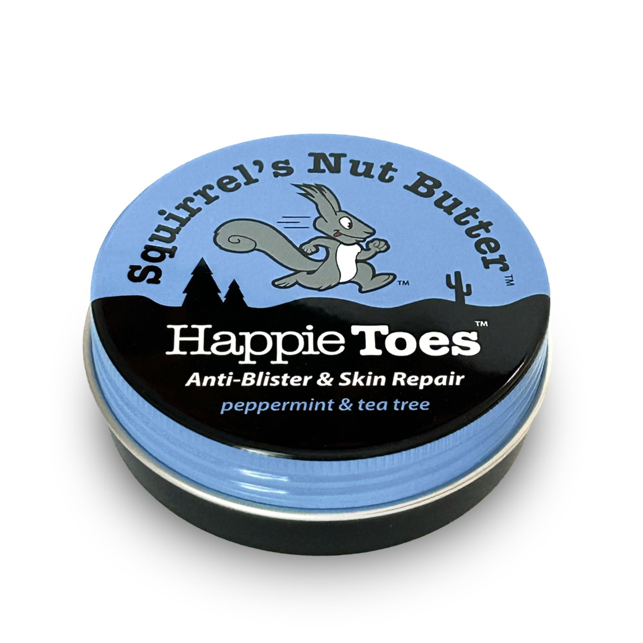 Squirrel's Nut Butter Happie Toes tin packshot for easy foot hydration