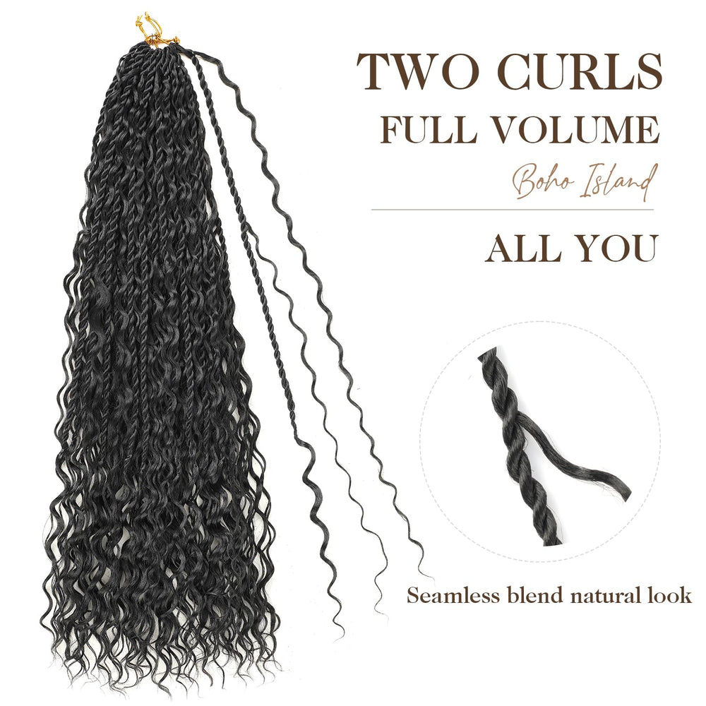 Srcdtvlk Boho Island Twist 24in full-head wear demonstrates natural movement