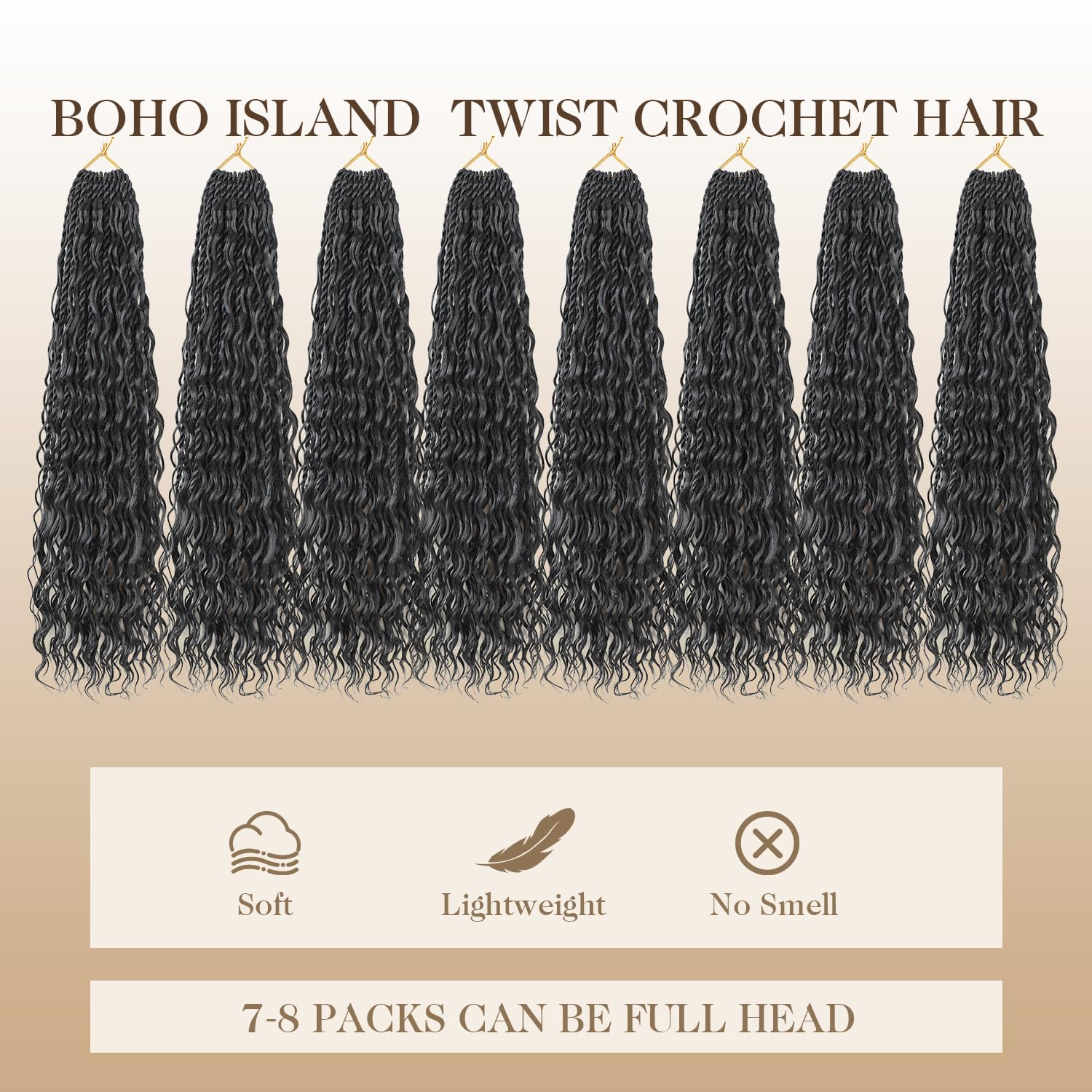 Srcdtvlk Boho Island Twist 24in lightweight design for all-day comfort