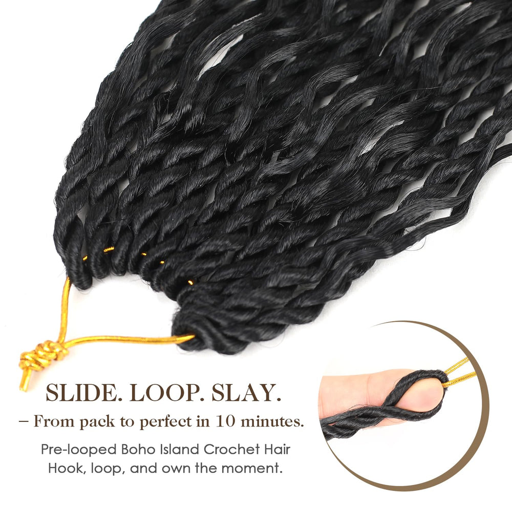 Srcdtvlk Boho Island Twist 24in pre-looped close-up for quick installation