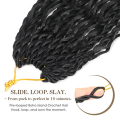 Srcdtvlk Boho Island Twist 24in pre-looped close-up for quick installation