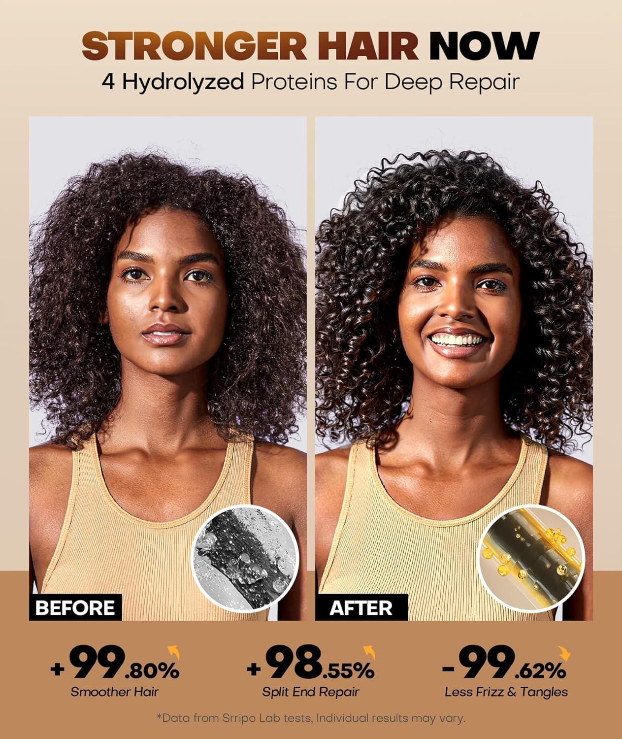 Srripo Collagen Hair Mask applying demonstrates a simple 5–15 minute treatment.