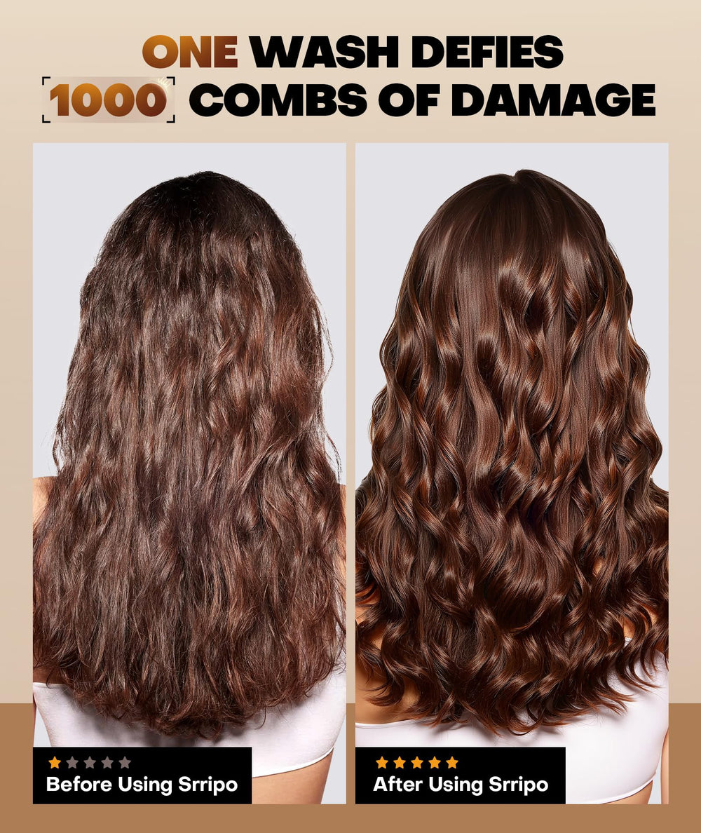 Srripo keratin hair treatment texture showing lightweight, non-greasy hydration.