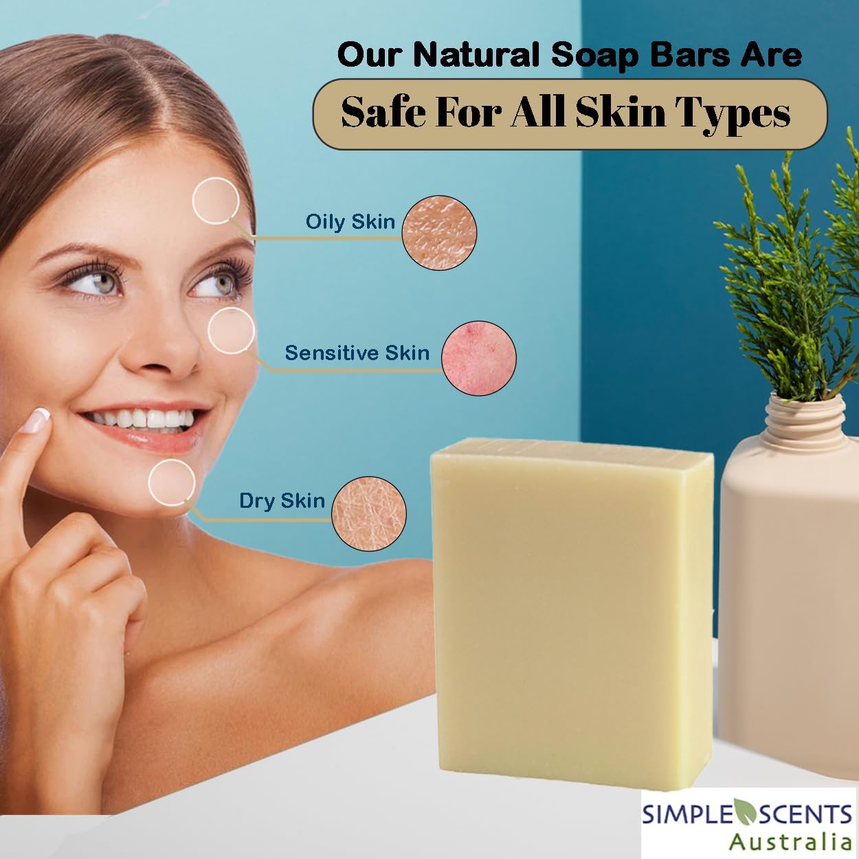 SSA soap bar enriched with shea butter for deep moisturization.