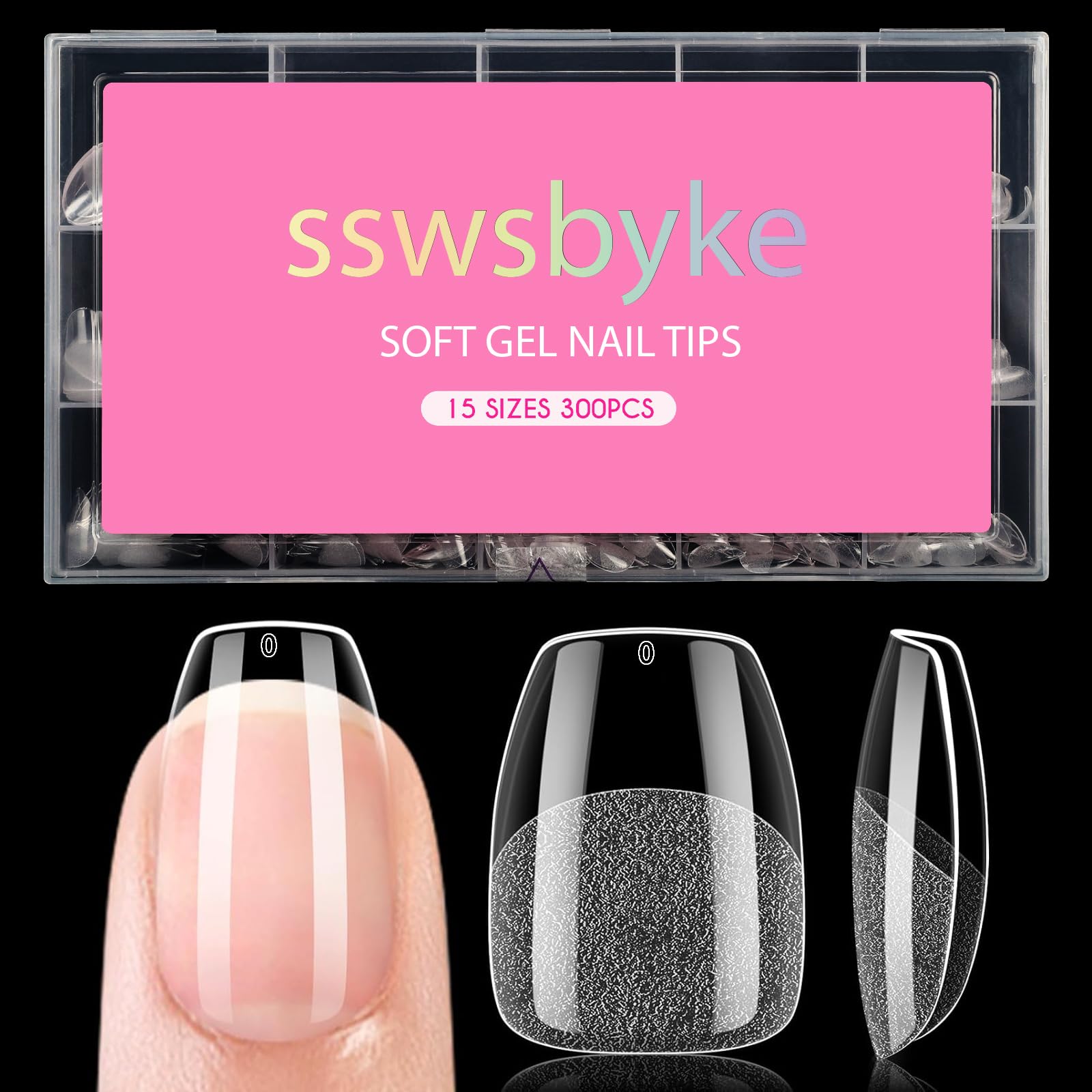 SSWSBYKE extra-short coffin nail tips inner-layer adhesion for secure application