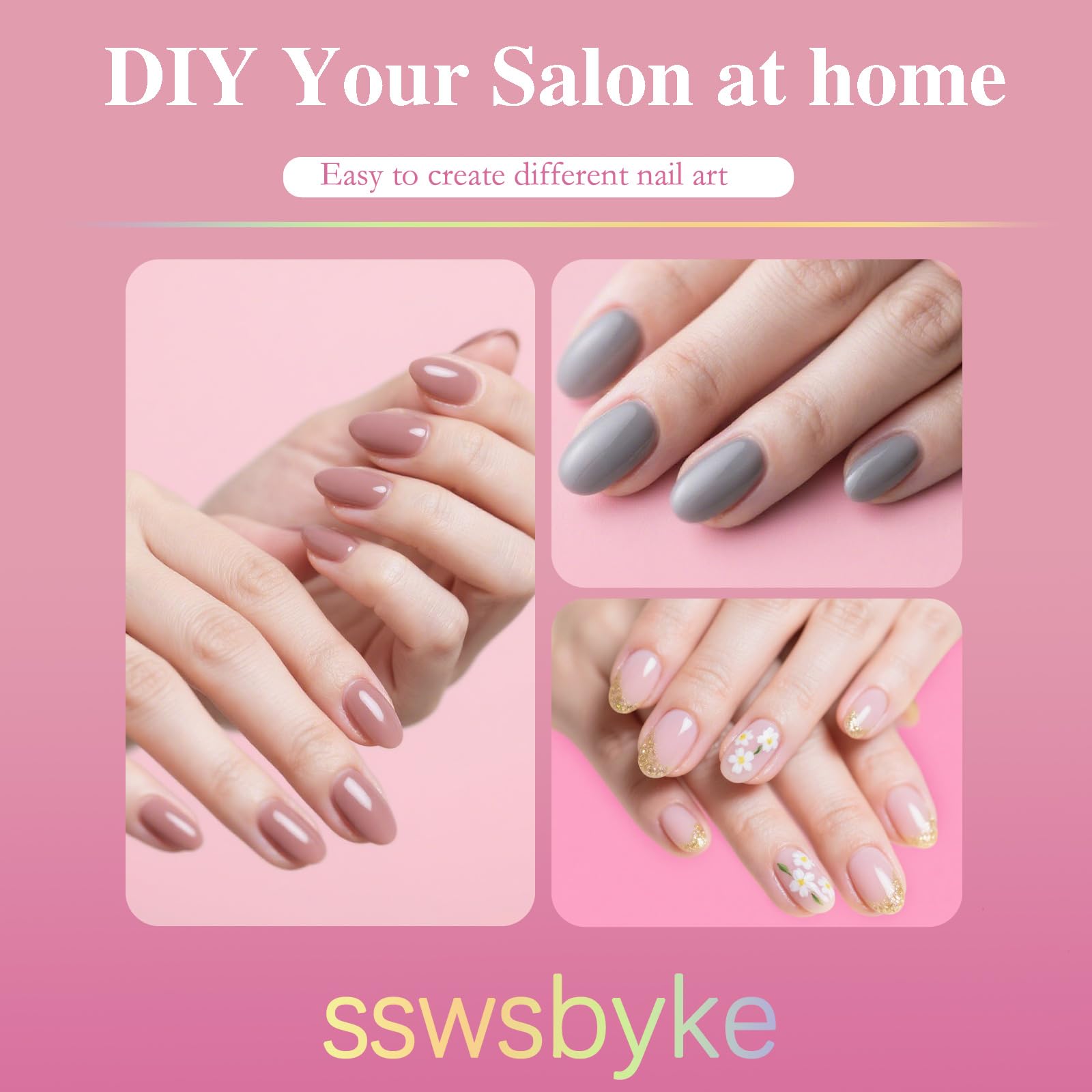 SSWSBYKE soft gel tips compatible with gel, acrylic, and dip systems for versatility