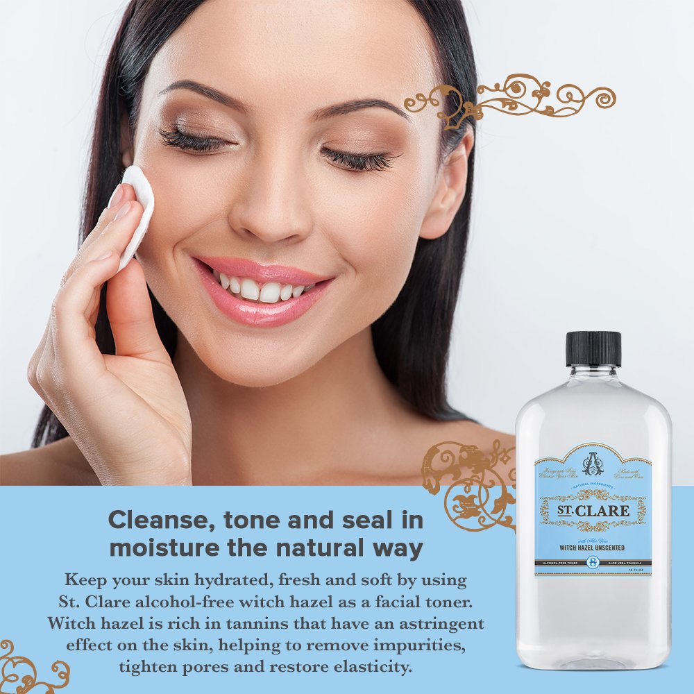 St Clare Alcohol-free toner packaging highlights gentle cleansing without drying